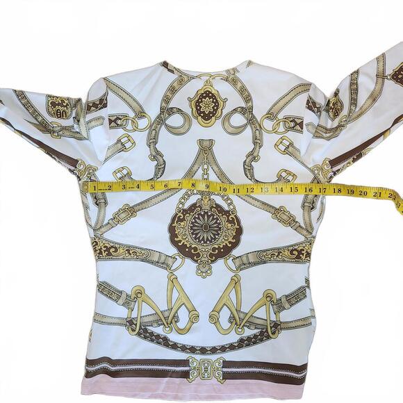 J. Mclaughlin Chic Chain Print Long Sleeve Top Size S - Picture 8 of 9